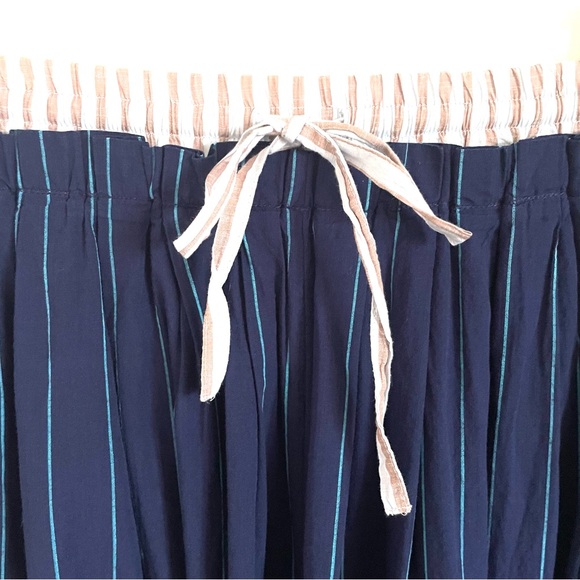 Anthropologie Mixed Stripe Wide Leg Pants in Navy Blue Multi Size S NWT - Picture 8 of 13